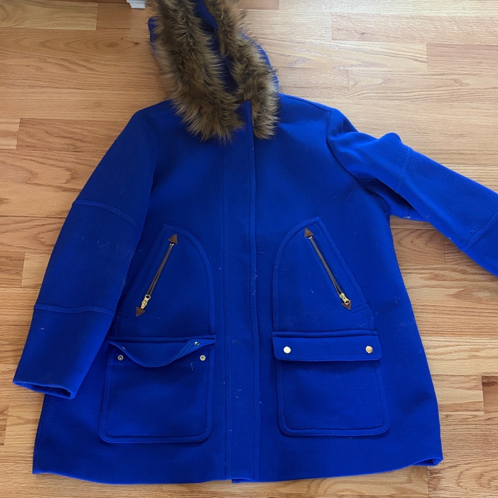 J. Crew Royal Blue Nello Gori Stadium Cloth Coat